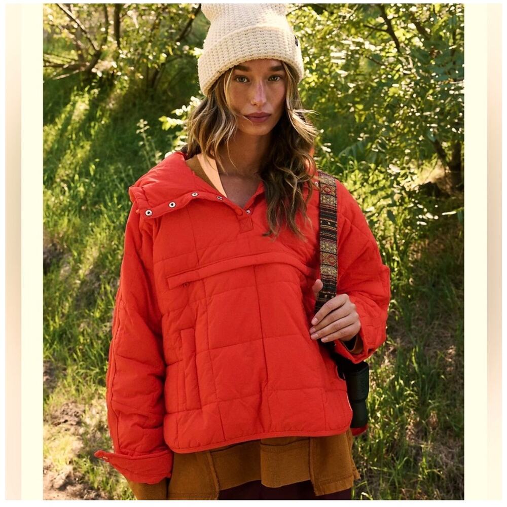 FP Movement Pippa Pullover Packable Puffer XS Tomato Red Orange